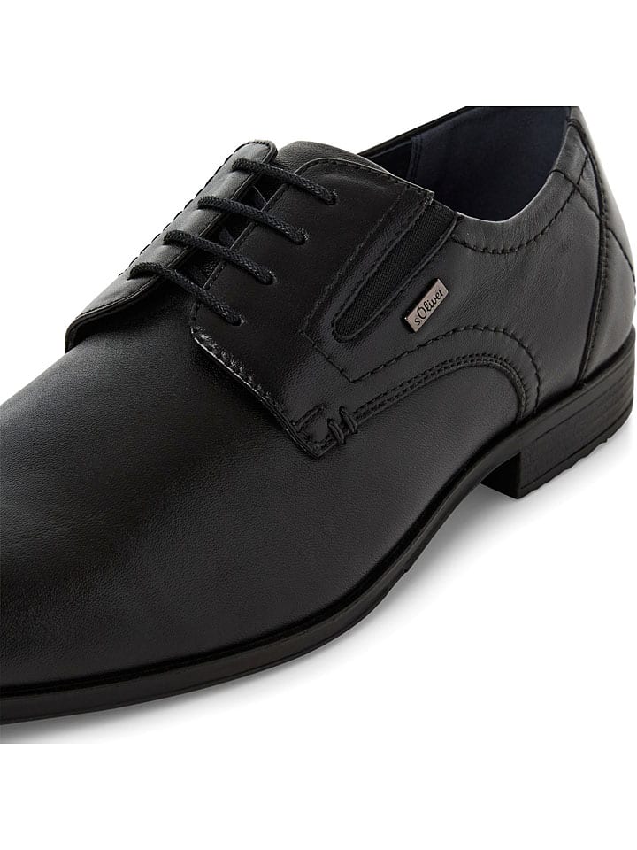 Topánky s.Oliver Schwarz 2947986 Leder-Schnürschuhe in Schwarz - 4
