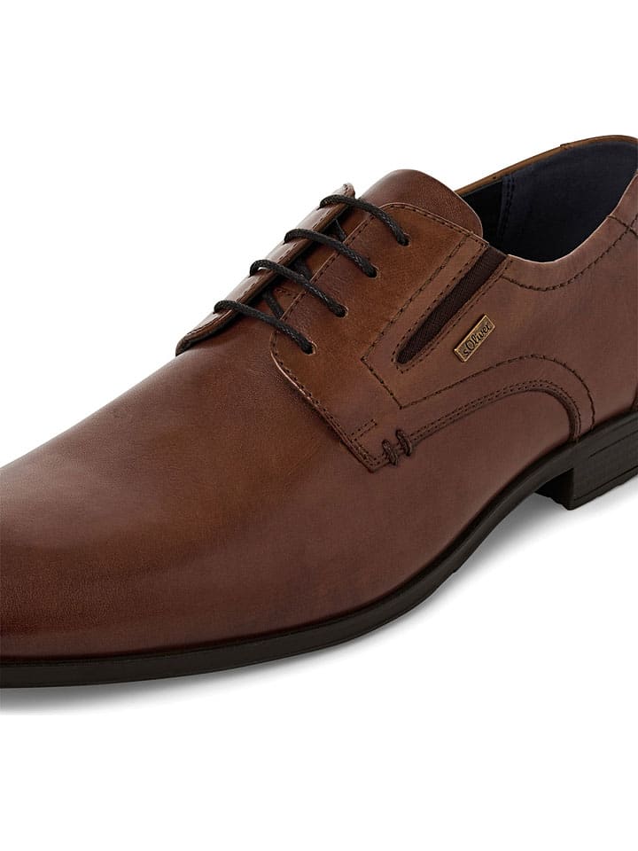 Topánky s.Oliver Hellbraun 8174143 Leder-Schnürschuhe in Hellbraun - 4