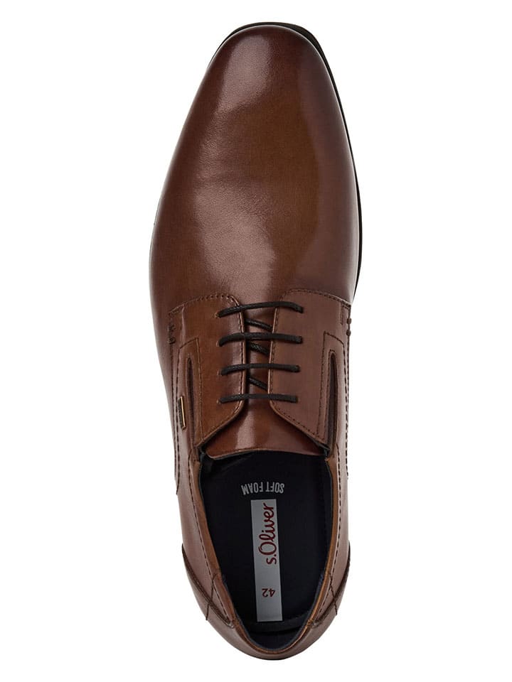 Topánky s.Oliver Hellbraun 8174143 Leder-Schnürschuhe in Hellbraun - 6