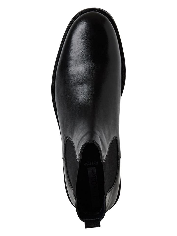 Topánky s.Oliver Schwarz 4748627 Leder-Chelsea-Boots in Schwarz - 6