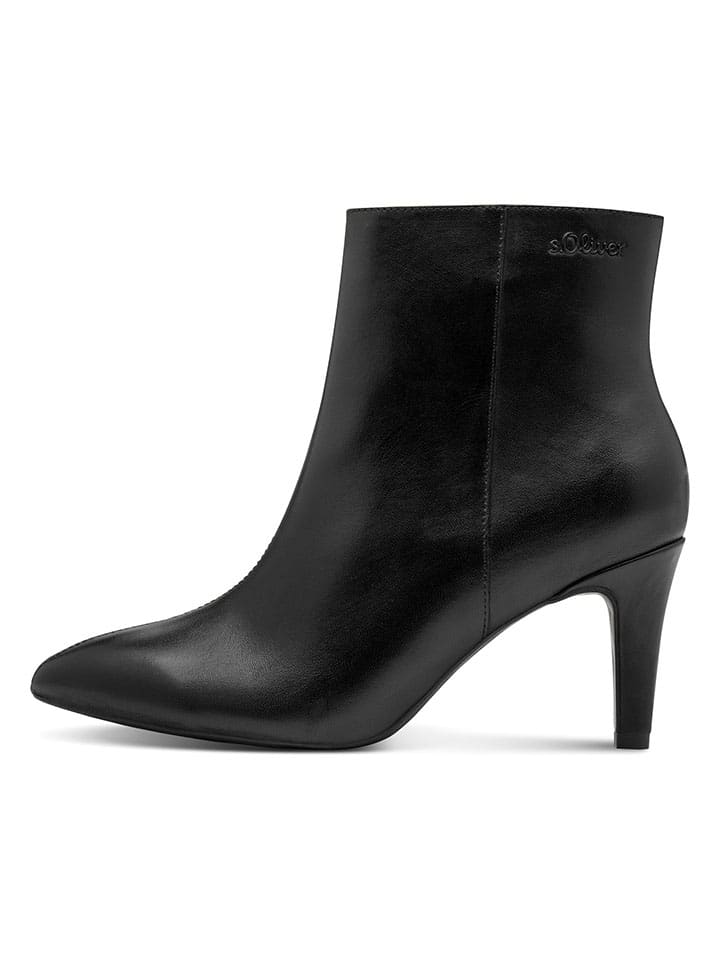 Topánky s.Oliver Schwarz 384482 Leder-Stiefeletten in Schwarz - 2