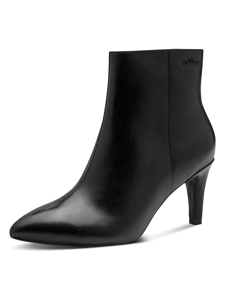 Topánky s.Oliver Schwarz 384482 Leder-Stiefeletten in Schwarz - 3