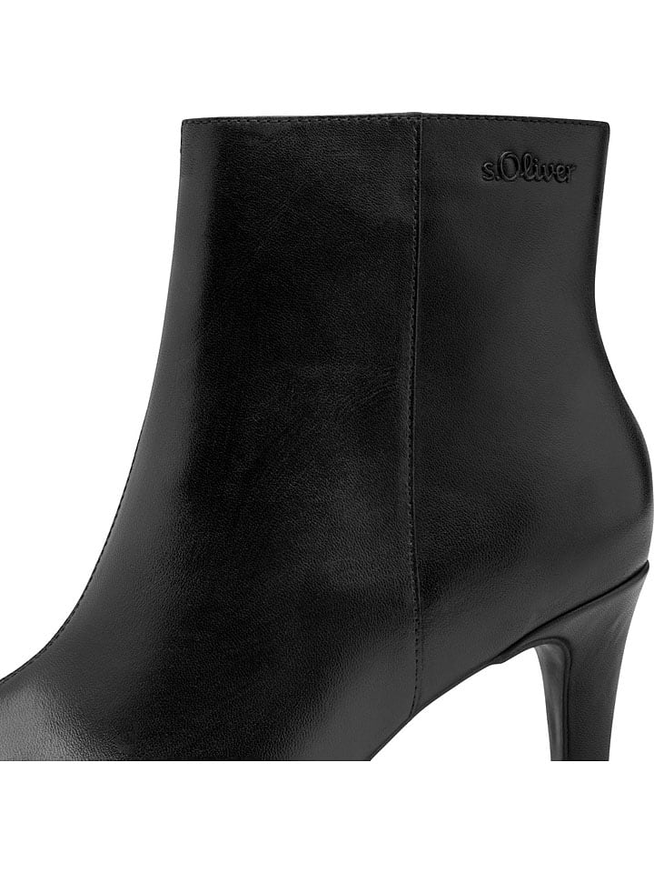 Topánky s.Oliver Schwarz 384482 Leder-Stiefeletten in Schwarz - 4