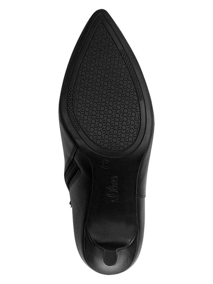 Topánky s.Oliver Schwarz 384482 Leder-Stiefeletten in Schwarz - 5