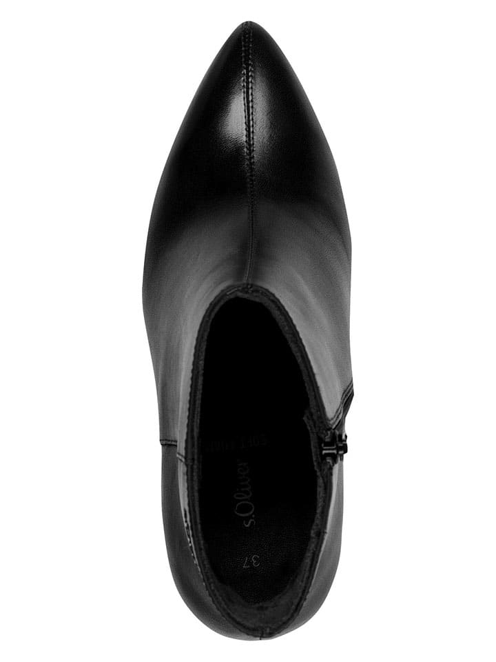Topánky s.Oliver Schwarz 384482 Leder-Stiefeletten in Schwarz - 6