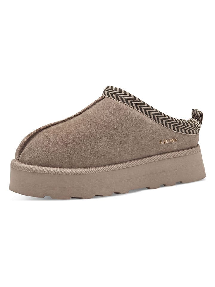 s.Oliver Taupe 569548 Hausschuhe in Taupe - 3