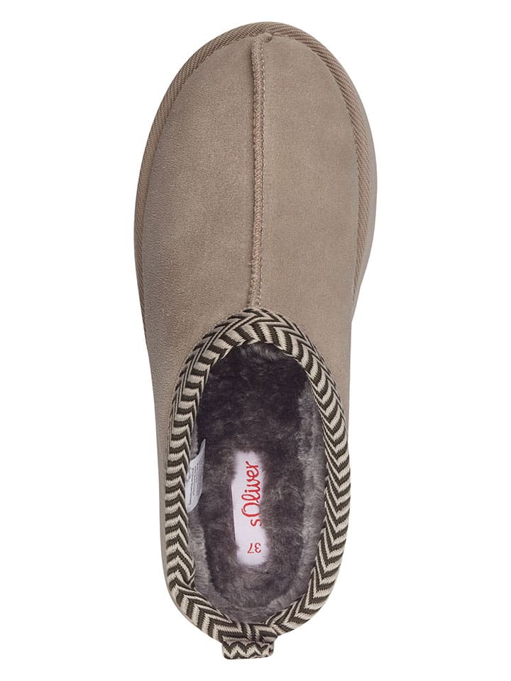s.Oliver Taupe 569548 Hausschuhe in Taupe - 6
