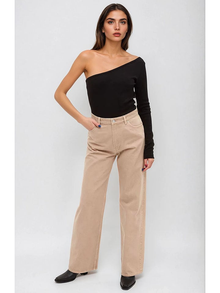 Dámske rifle Monki Beige 8097256 Jeans - Comfort fit - in Beige - 2