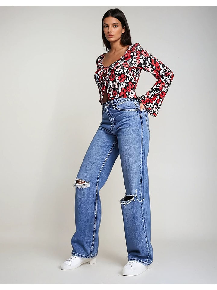 Monki Schwarz/ Rot/ Weiß 1733573 Bluse in Schwarz/ Rot/ Weiß - 3