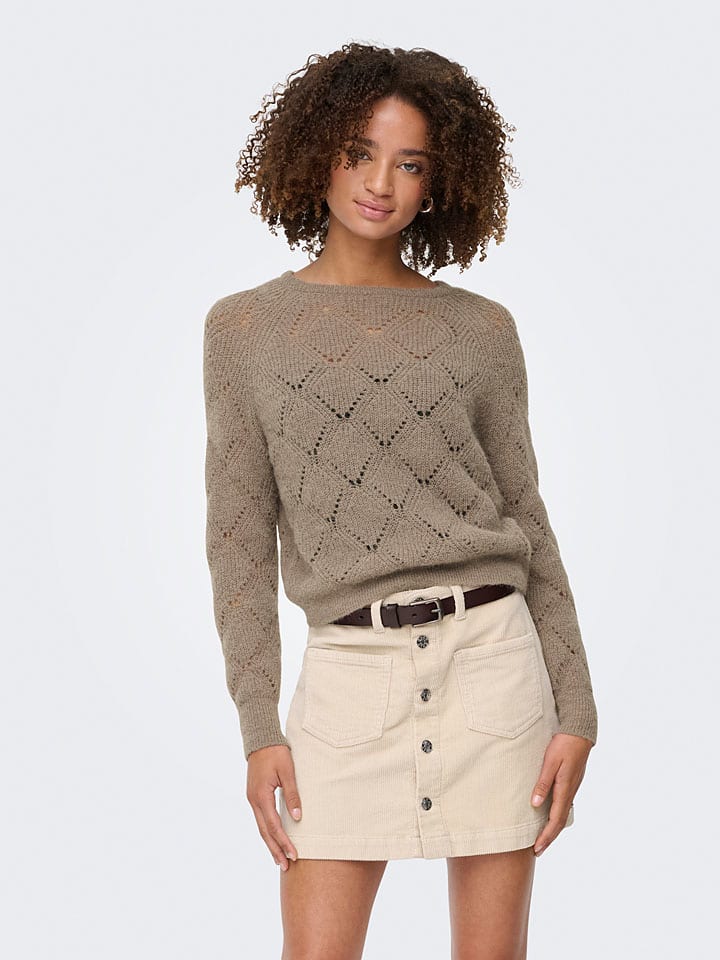 Sveter ONLY Taupe 8345076 Pullover in Taupe - 4