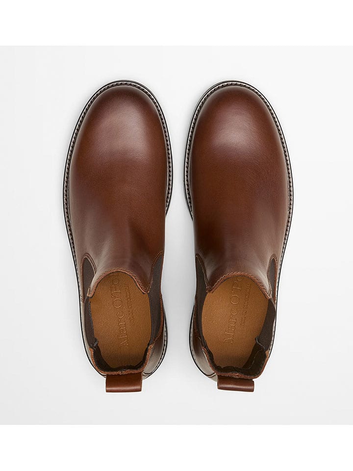 Topánky Marc O'Polo Shoes Hellbraun 4018153 Leder-Chelsea-Boots "Rony" in Hellbraun - 3
