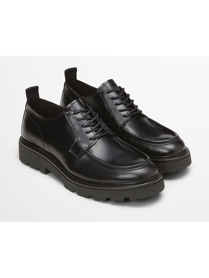 Topánky Marc O'Polo Shoes Schwarz 6510367 Leder-Schnürschuhe "Phil" in Schwarz - 4
