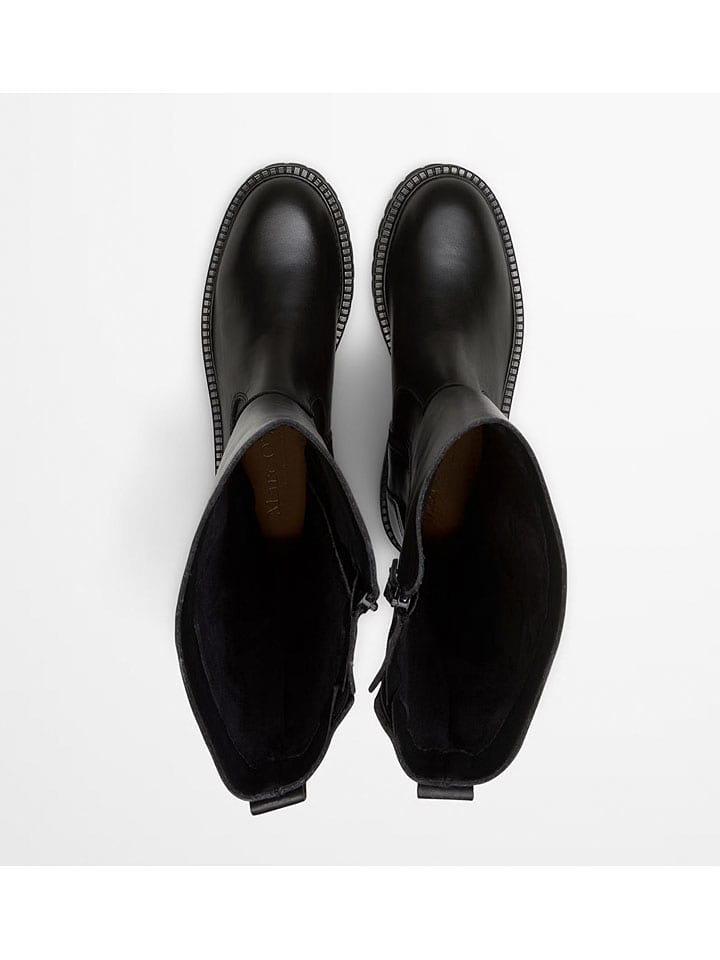 Topánky Marc O'Polo Shoes Schwarz 6845330 Leder-Stiefel "Phia" in Schwarz - 2