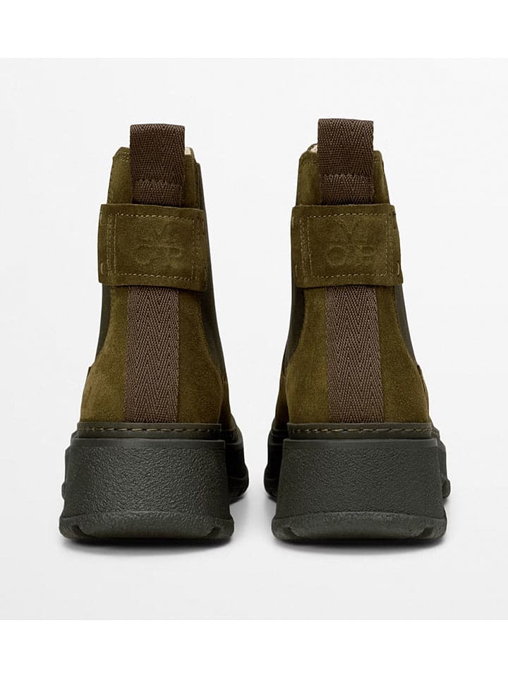 Topánky Marc O'Polo Shoes Khaki 3747276 Leder-Chelsea-Boots "Elisa" in Khaki - 3