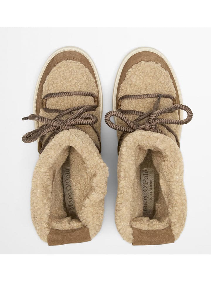 Topánky Marc O'Polo Shoes Beige/ Hellbraun 4958779 Leder-Winterboots "Pia" in Beige/ Hellbraun - 2