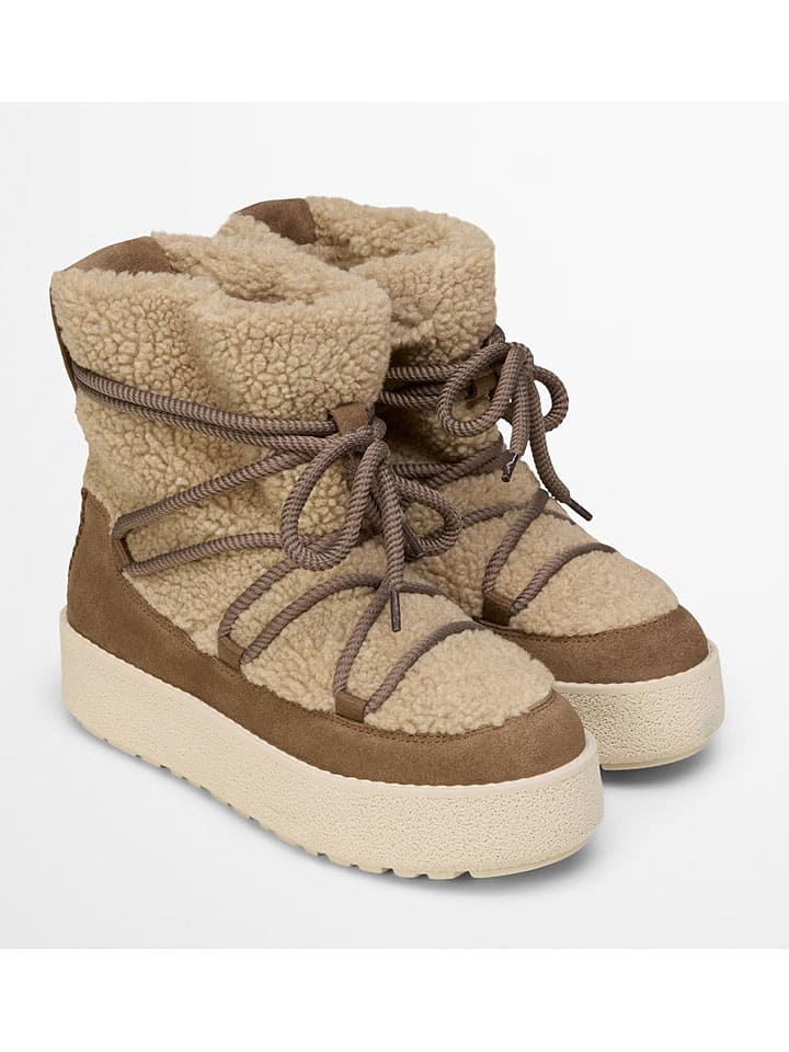 Topánky Marc O'Polo Shoes Beige/ Hellbraun 4958779 Leder-Winterboots "Pia" in Beige/ Hellbraun - 4