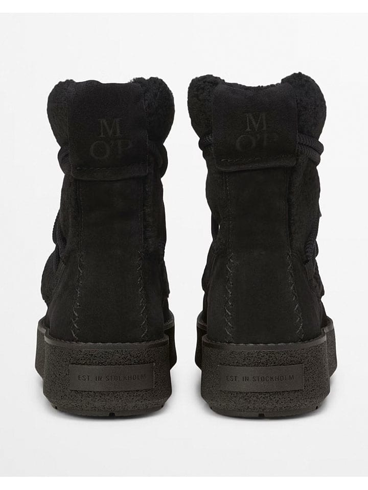 Topánky Marc O'Polo Shoes Schwarz 2235676 Leder-Winterboots "Pia" in Schwarz - 3
