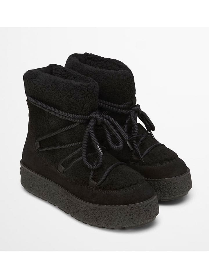 Topánky Marc O'Polo Shoes Schwarz 2235676 Leder-Winterboots "Pia" in Schwarz - 4