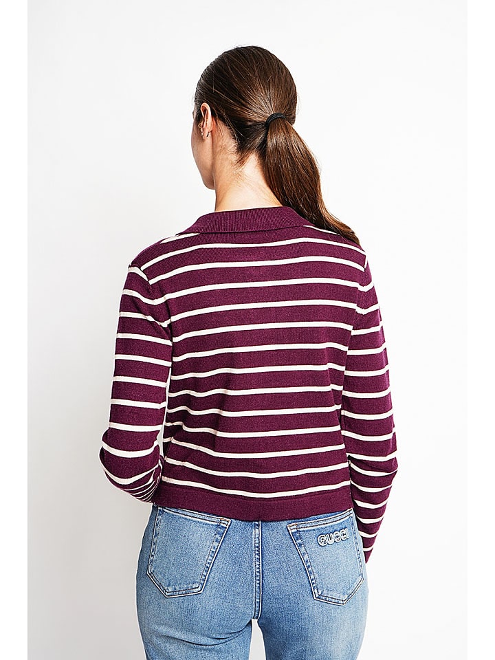 Sveter ASSUILI Bordeaux/ Weiß 1923712 Cardigan in Bordeaux/ Weiß - 3
