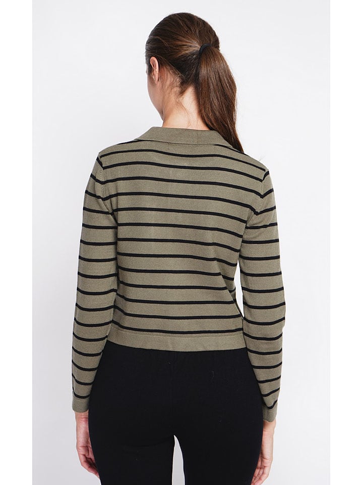 Sveter ASSUILI Khaki/ Schwarz 8911094 Cardigan in Khaki/ Schwarz - 3