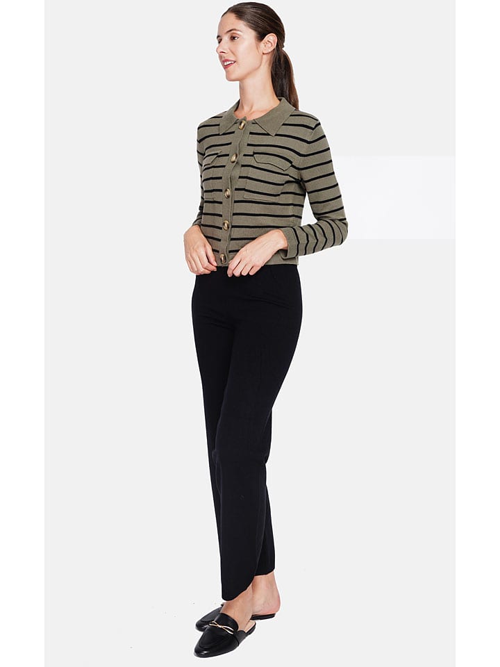 Sveter ASSUILI Khaki/ Schwarz 8911094 Cardigan in Khaki/ Schwarz - 5