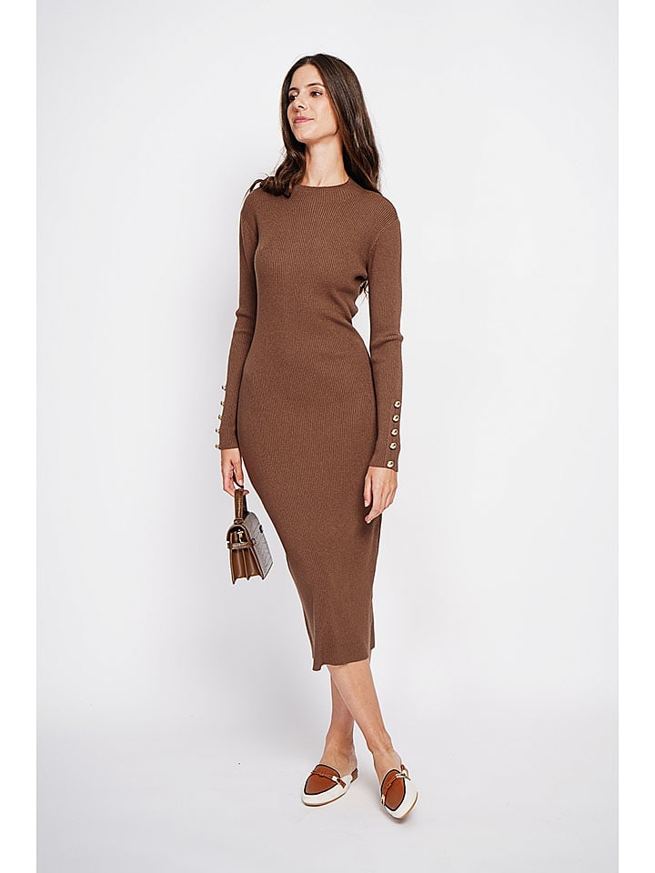 Šaty ASSUILI Braun 152915 Strickkleid in Braun - 2