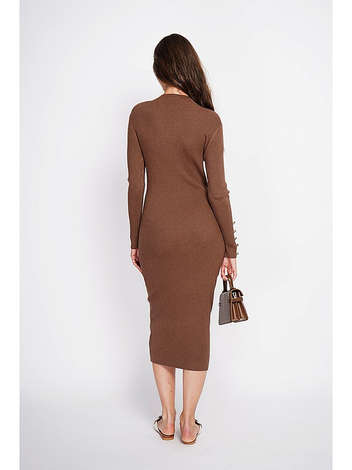 Šaty ASSUILI Braun 152915 Strickkleid in Braun - 4