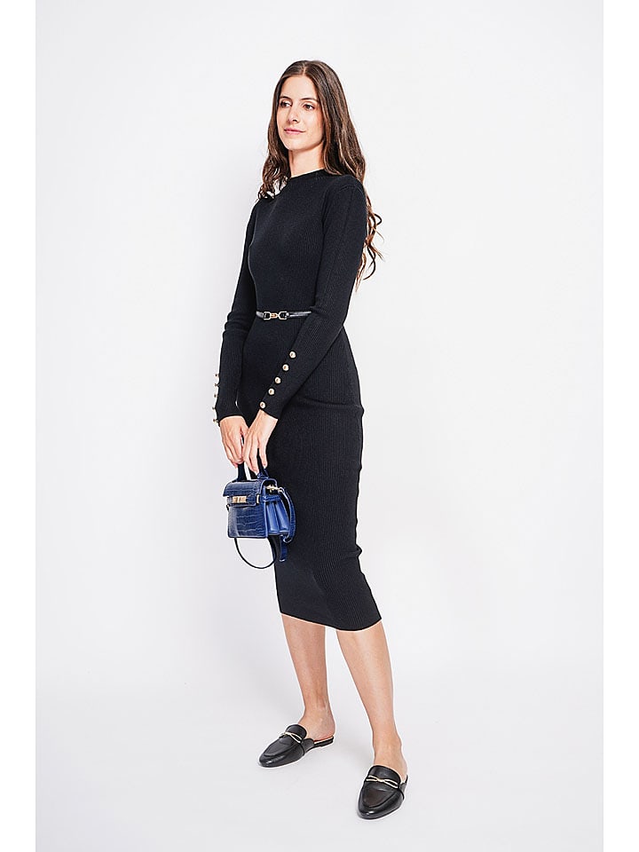 Šaty ASSUILI Schwarz 3807319 Strickkleid in Schwarz - 3