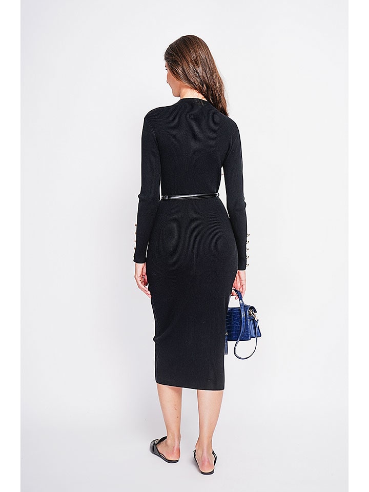 Šaty ASSUILI Schwarz 3807319 Strickkleid in Schwarz - 4