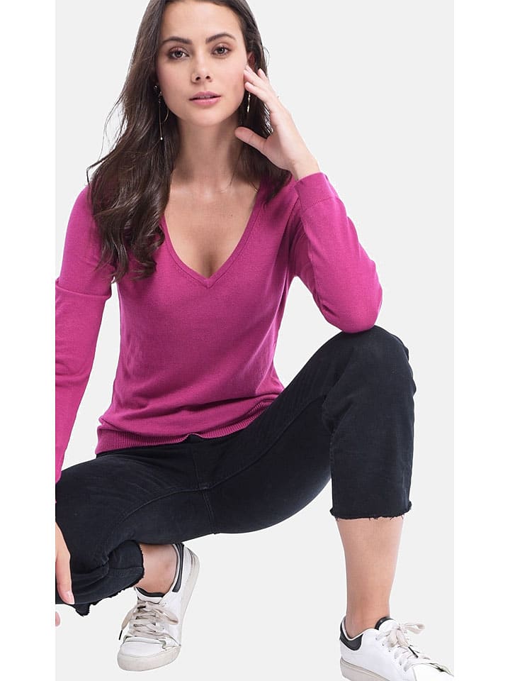 Sveter ASSUILI Fuchsia 821041 Pullover in Fuchsia - 4