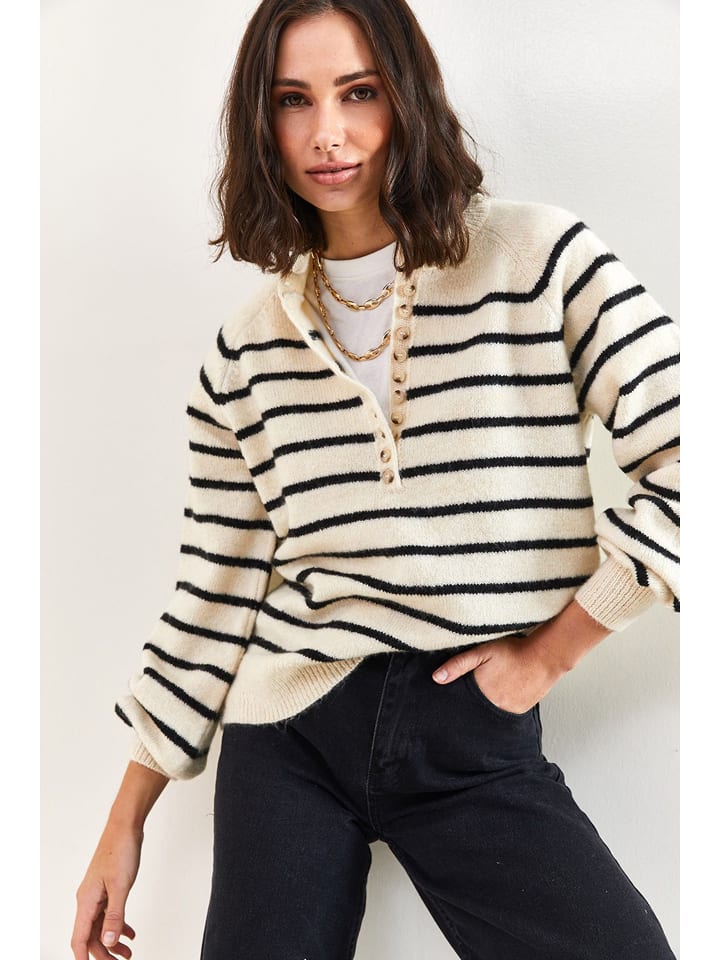 Sveter Happiness Istanbul Creme 814032 Pullover in Creme - 5