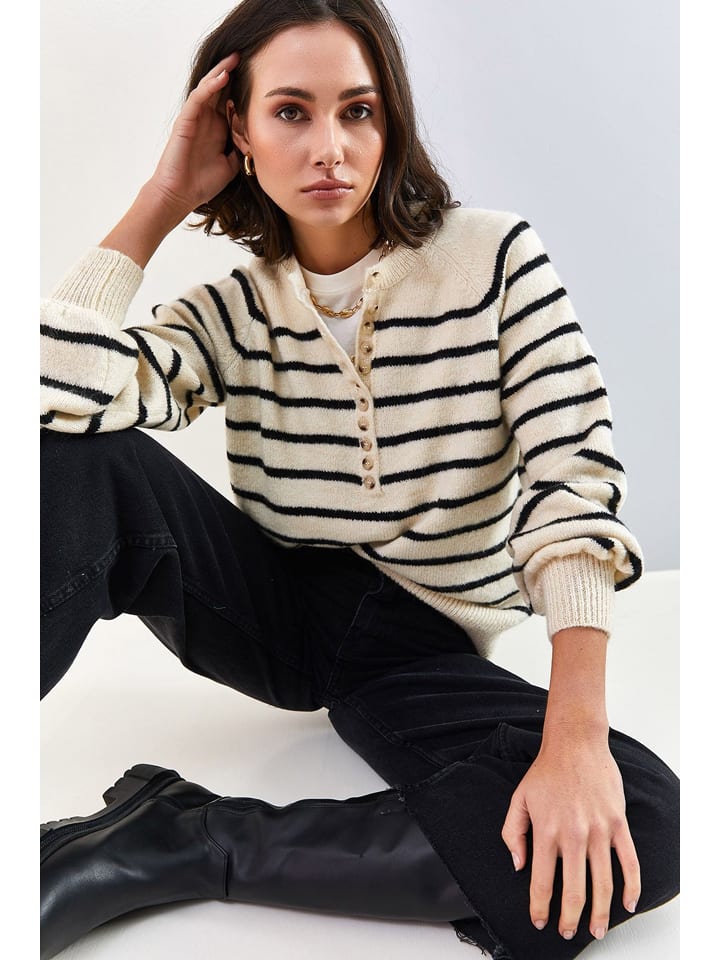 Sveter Happiness Istanbul Creme 814032 Pullover in Creme - 7