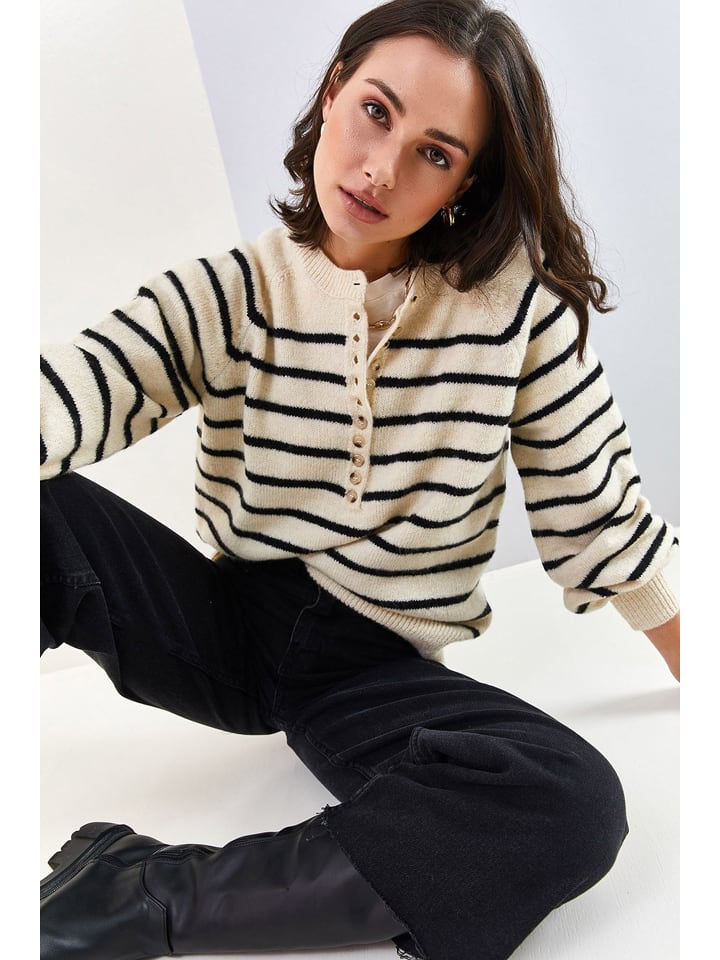 Sveter Happiness Istanbul Creme 814032 Pullover in Creme - 8