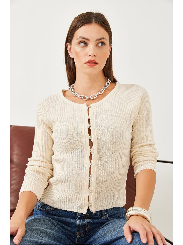 Sveter Happiness Istanbul Beige 7961682 Cardigan in Beige - 3