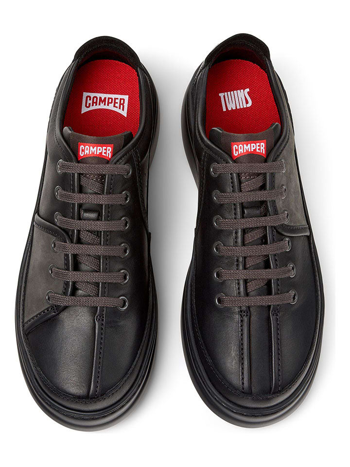 Tenisky Camper Schwarz/ Braun 3287651 Leder-Sneakers in Schwarz/ Braun - 3