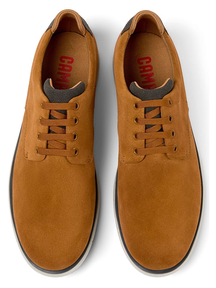 Topánky Camper Hellbraun 7648763 Leder-Schnürschuhe in Hellbraun - 3