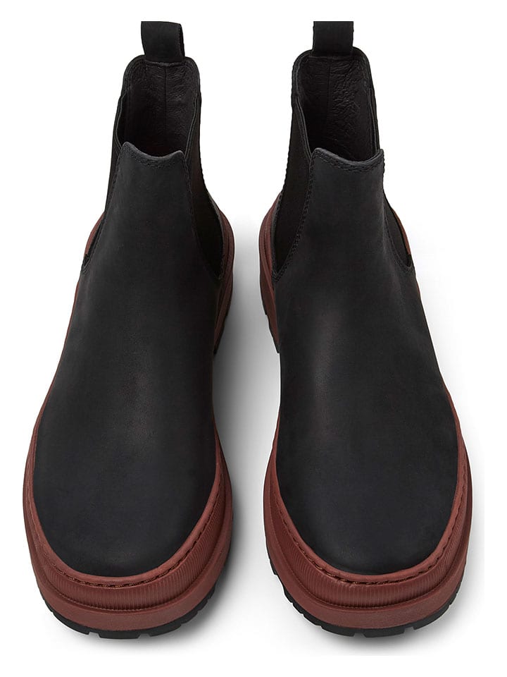 Topánky Camper Schwarz/ Hellbraun 890601 Leder-Chelsea-Boots in Schwarz/ Hellbraun - 3