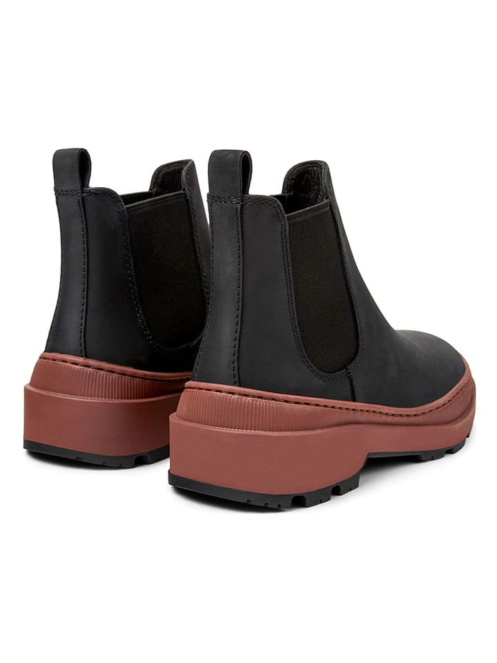 Topánky Camper Schwarz/ Hellbraun 890601 Leder-Chelsea-Boots in Schwarz/ Hellbraun - 4