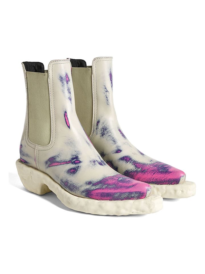 Topánky Camper Creme/ Lila/ Dunkelblau 2154898 Leder-Chelsea-Boots in Creme/ Lila/ Dunkelblau - 1