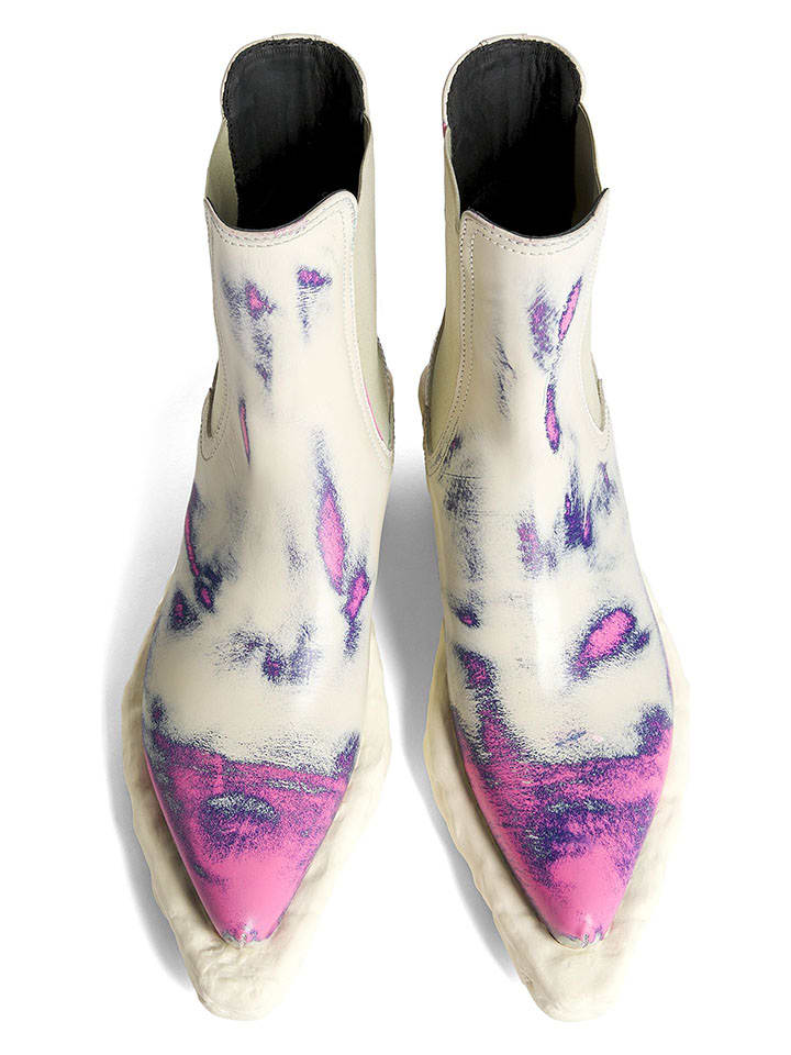 Topánky Camper Creme/ Lila/ Dunkelblau 2154898 Leder-Chelsea-Boots in Creme/ Lila/ Dunkelblau - 3