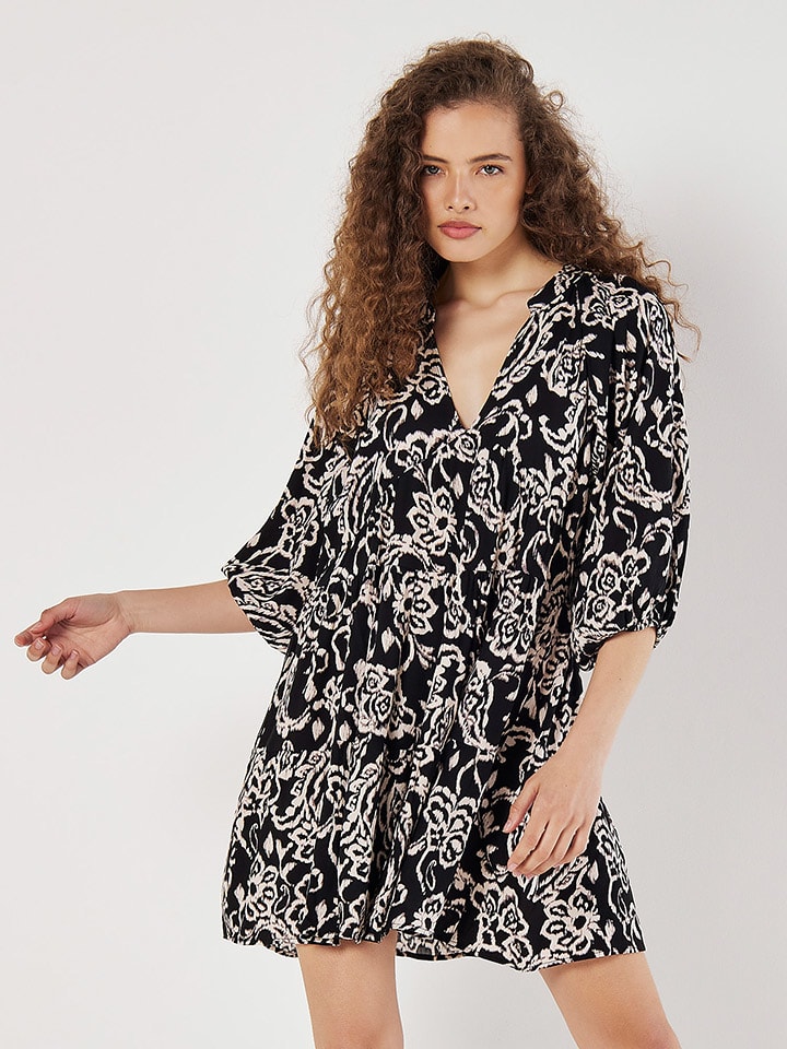 Šaty Apricot Schwarz/ Weiß 800653 Kleid in Schwarz/ Weiß - 1