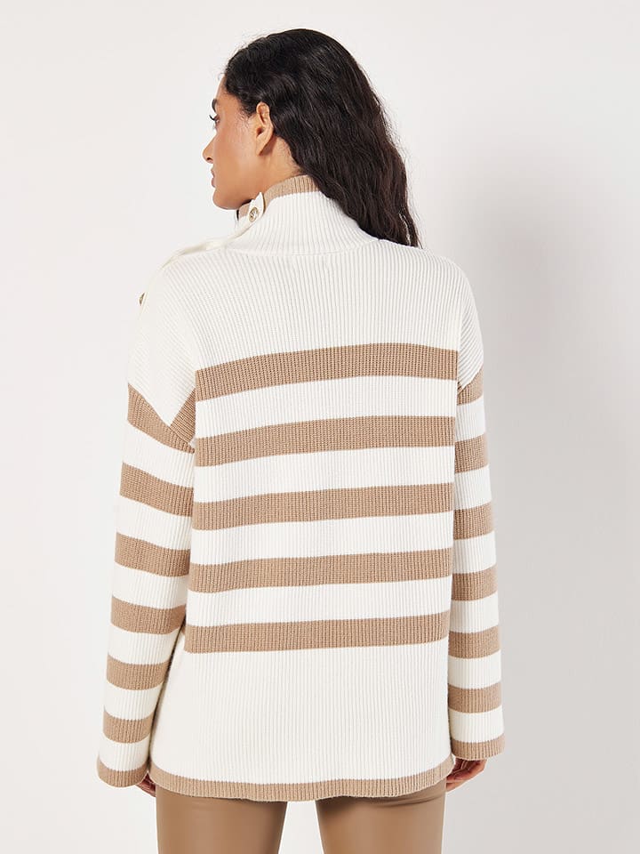 Sveter Apricot Weiß/ Hellbraun 842004 Pullover in Weiß/ Hellbraun - 4