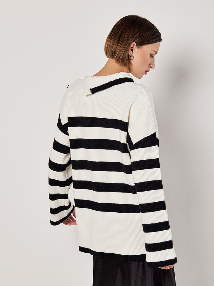 Sveter Apricot Weiß/ Schwarz 4472950 Pullover in Weiß/ Schwarz - 3