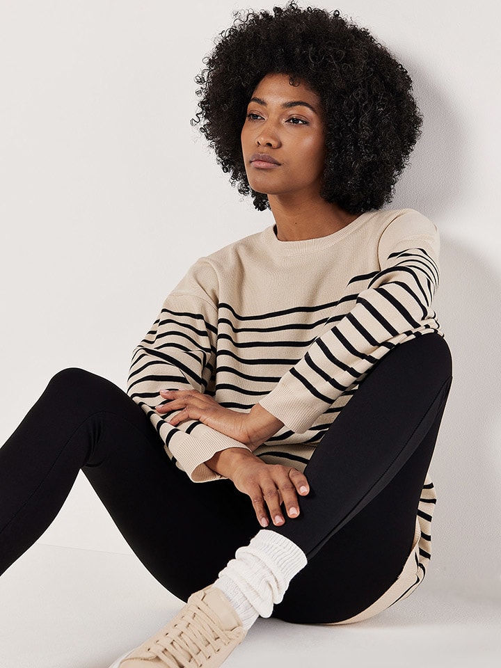 Sveter Apricot Creme/ Schwarz 410624 Pullover in Creme/ Schwarz - 3