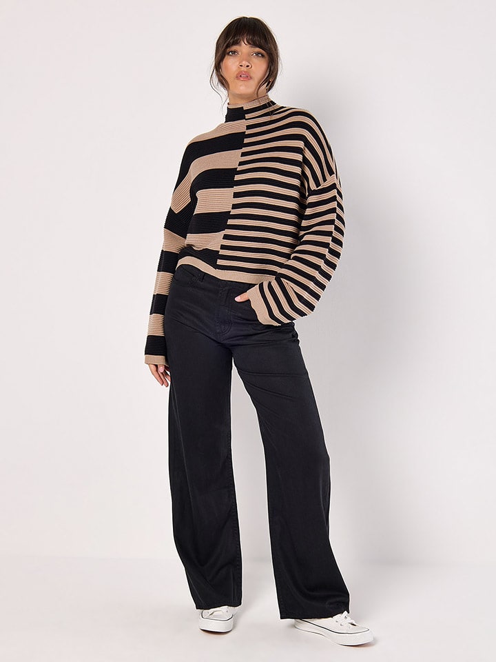 Sveter Apricot Hellbraun/ Schwarz 6535004 Pullover in Hellbraun/ Schwarz - 1