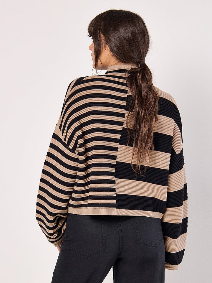 Sveter Apricot Hellbraun/ Schwarz 6535004 Pullover in Hellbraun/ Schwarz - 3