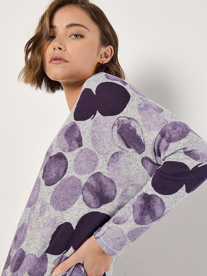 Apricot Grau/ Lila 9569997 Longsleeve in Grau/ Lila - 2