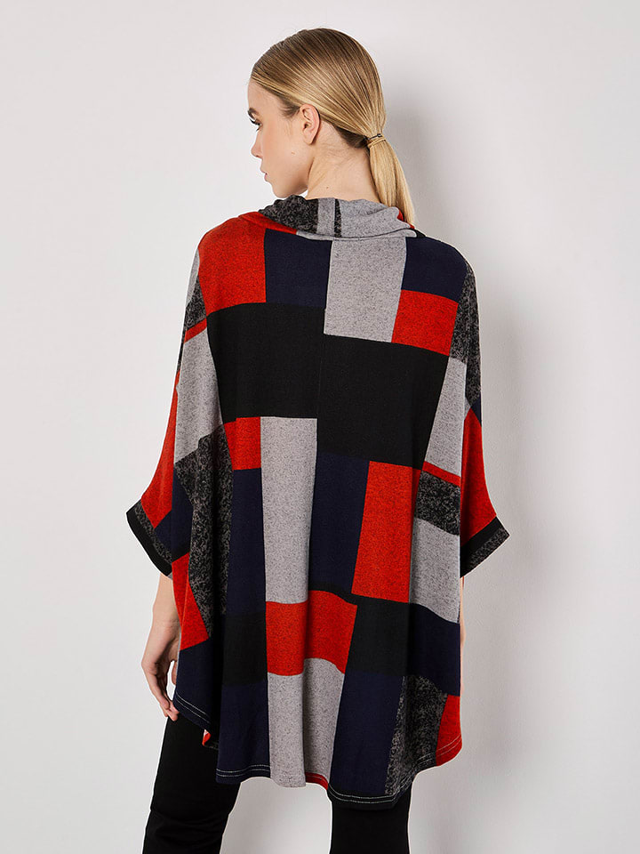 Sveter Apricot Schwarz/ Rot 5362023 Rollkragenpullover in Schwarz/ Rot - 3