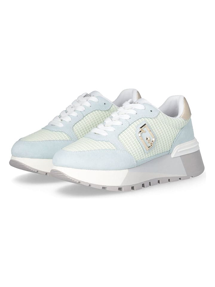 Tenisky Liu Jo Creme/ Hellblau 7703033 Leder-Sneakers in Creme/ Hellblau - 2