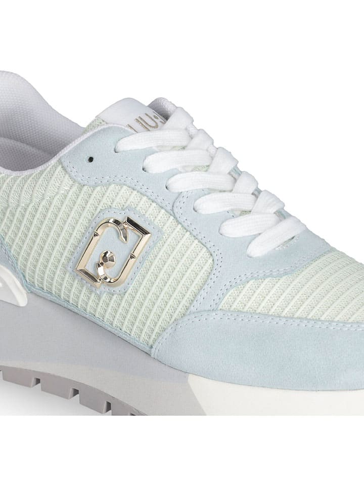Tenisky Liu Jo Creme/ Hellblau 7703033 Leder-Sneakers in Creme/ Hellblau - 5